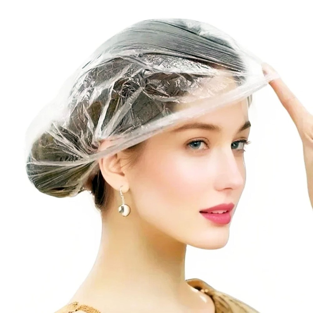 200 PCS Disposable Shower Caps – Large, Thickened & Extra clear