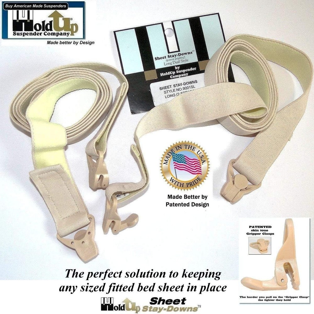 Universal Fitted Sheet Strap Holders with Gripper Clasps - No Lifting Required!