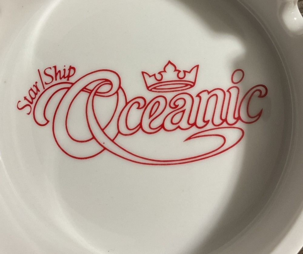 Vintage Star Ship Oceanic Cruise Ship Ceramic Ashtray Ex!