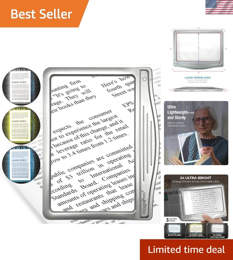 Versatile 3X Magnifier with 24 LED Lights - Eye-Friendly for Enhanced Viewing