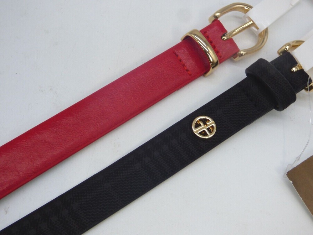 Giani Bernini Two-For-One Smooth & Plaid Belts