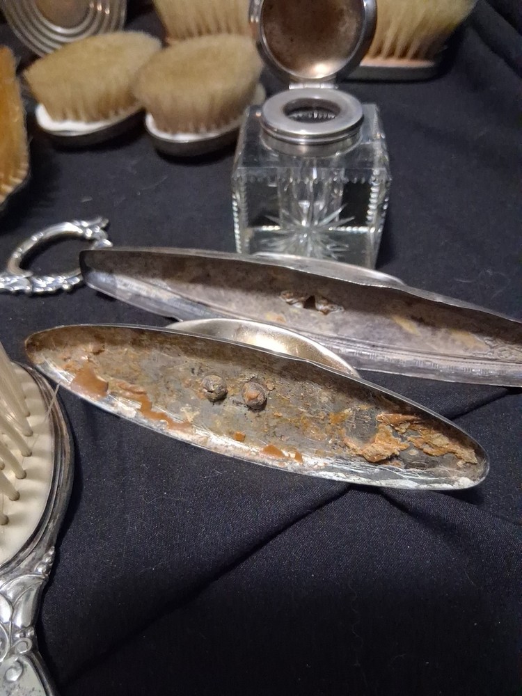 Weighted Sterling Scrap Silver Gorham Candelabra Handle Brushes Inkwell Buffers