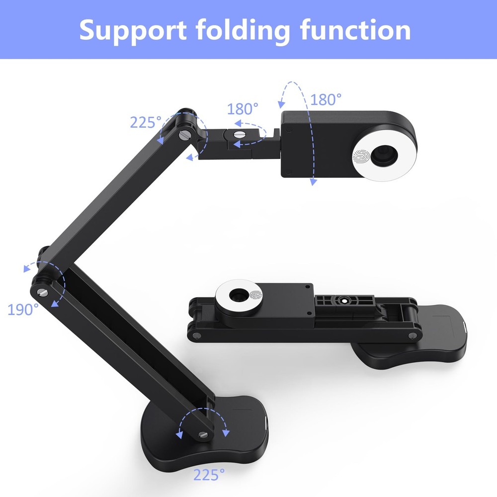 THUSTAR 8MP 4K Document Camera & Webcam Dual Mic USB Visualiser A3 for PC