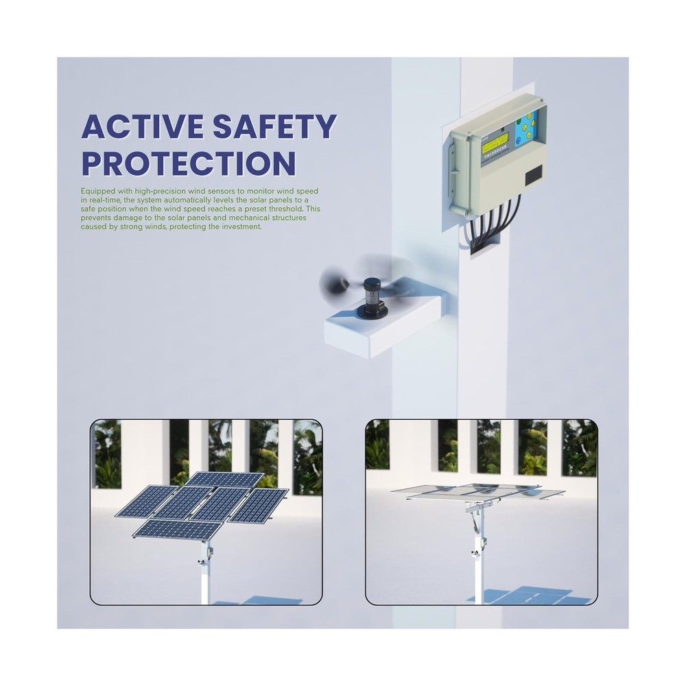 Dual-Axis Solar Tracker Controller Kit – Auto Sun Tracking with LCD, Wind