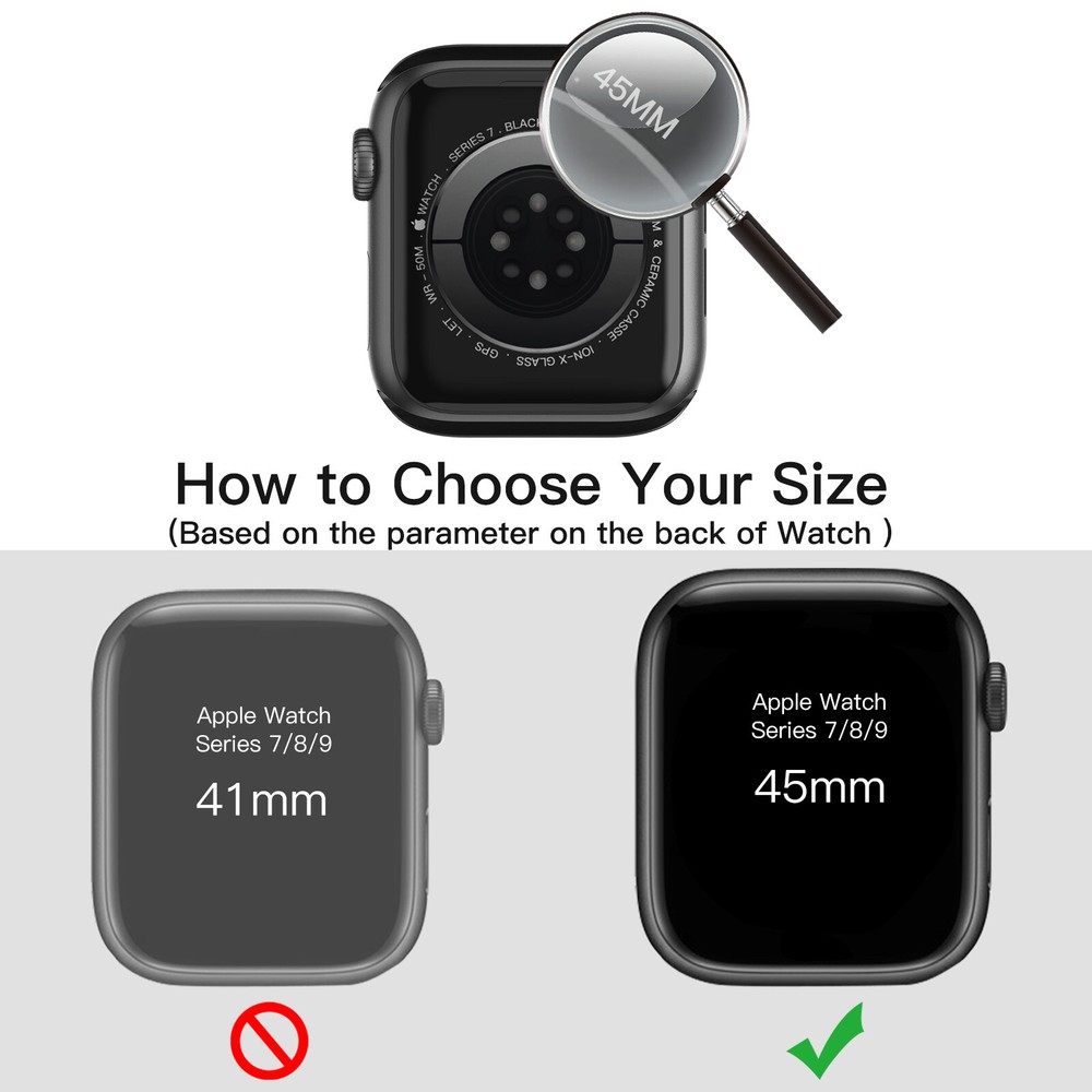 JETech Case with Screen Protector for Apple Watch Series 9 8 7 45mm, 2 Pack
