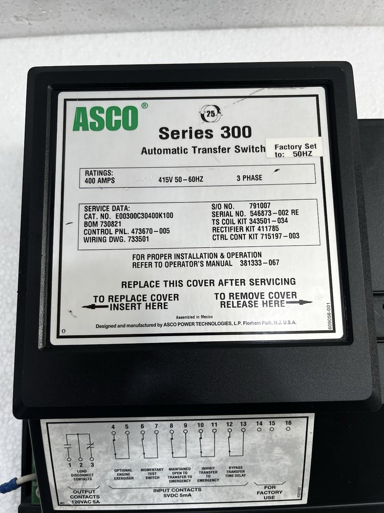 ASCO Series 300 Automatic Transfer Switch
