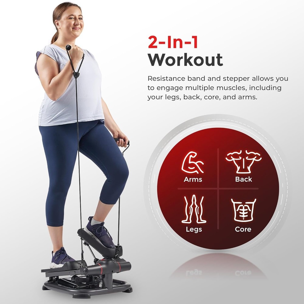 400lb Max Weight Capacity Stepper with Resistance Bands