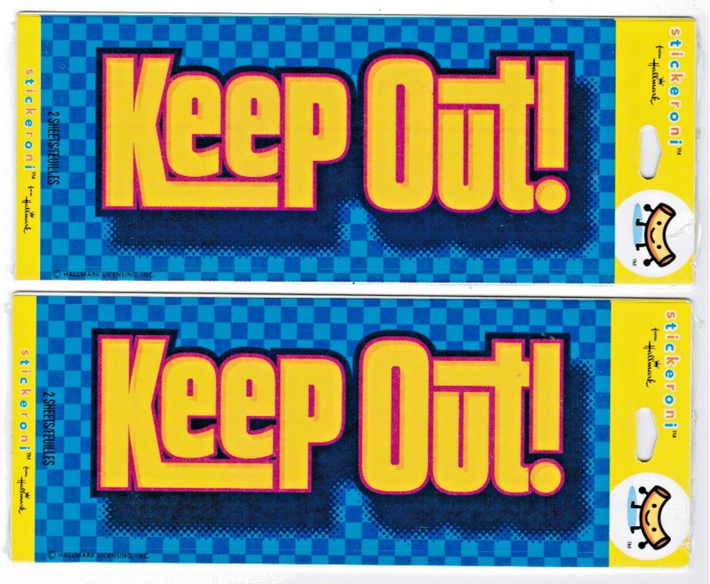 KEEP OUT! 4 Sheets! 2 packs Hallmark Title Scrapbook Stickers