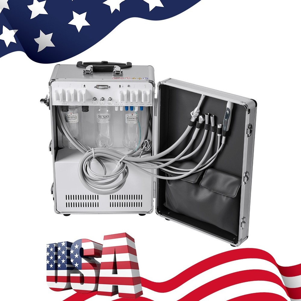 Portable Dental Delivery Unit System Built-in Air Compressor Scaler Curing Light