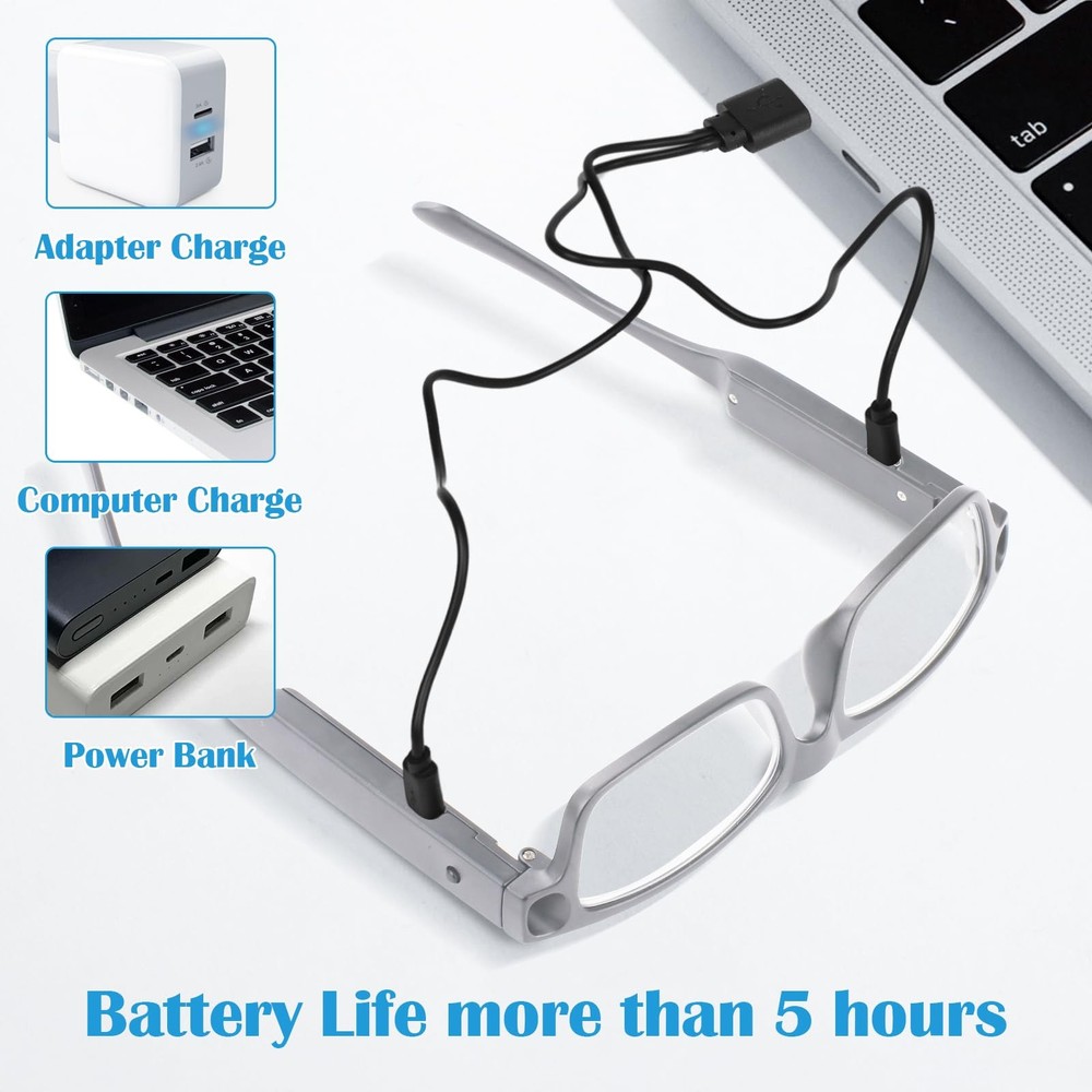 200% Magnifying Glasses with Light,USB Rechargeable LED Lighted Magnifying Ey...