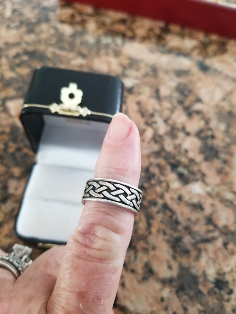 Thick Sterling Silver Celtic Braided Ring/Band/Thumb Ring 5.41g Size 8