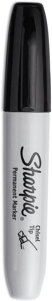 Sharpie Permanent Markers, Chisel Tip, Black, 4 Count