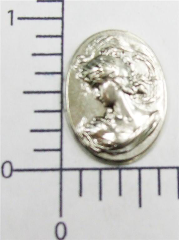 15244         2 Pc  Matte Silver Oxidized Victorian Woman's Head Jewelry Finding