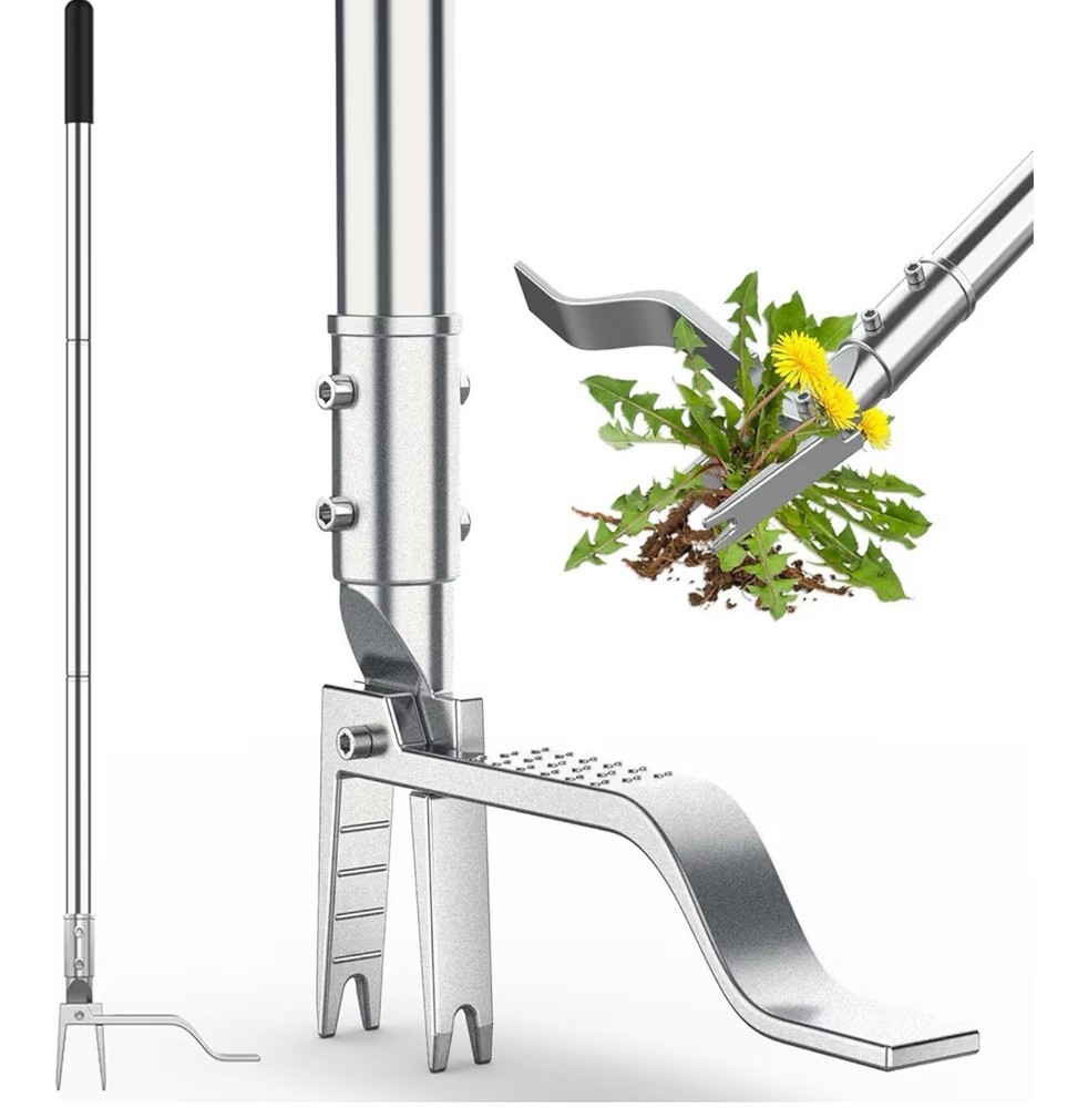 Stainless Steel Stand Up Weed Puller Tool with Long Handle, Thickened 304 Sta...