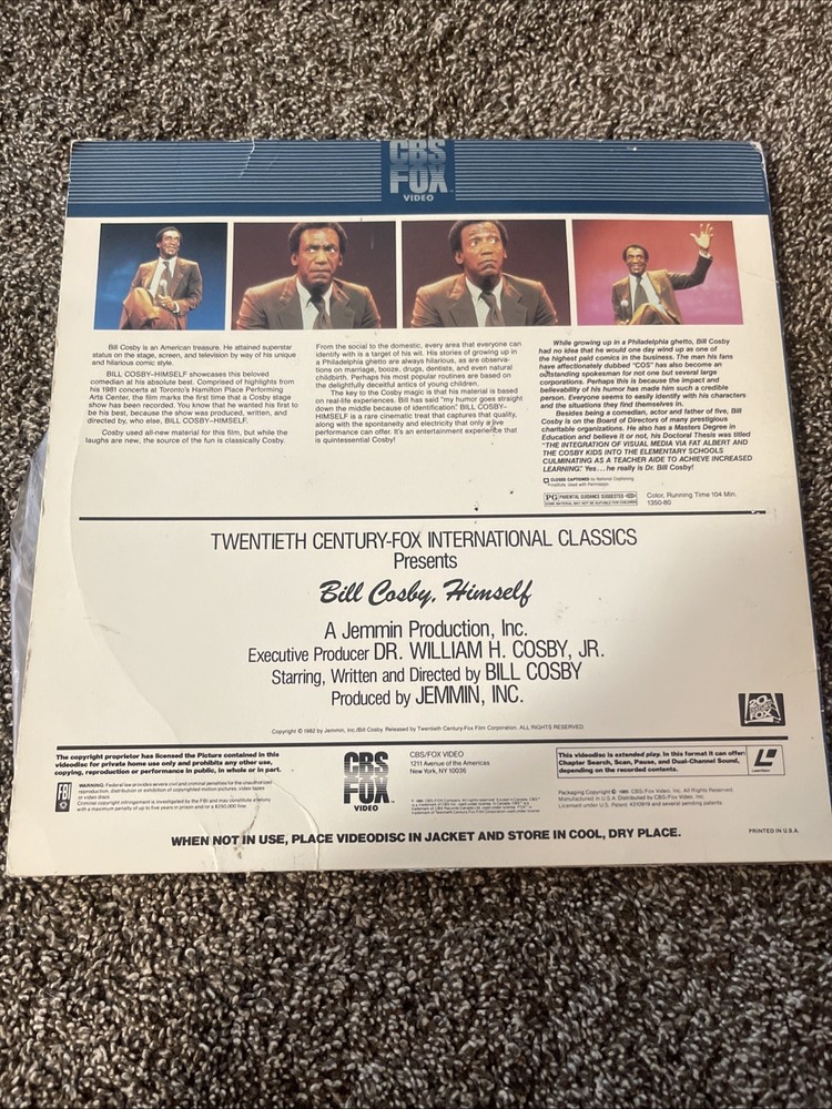 Bill Cosby Himself Laser Videodisc