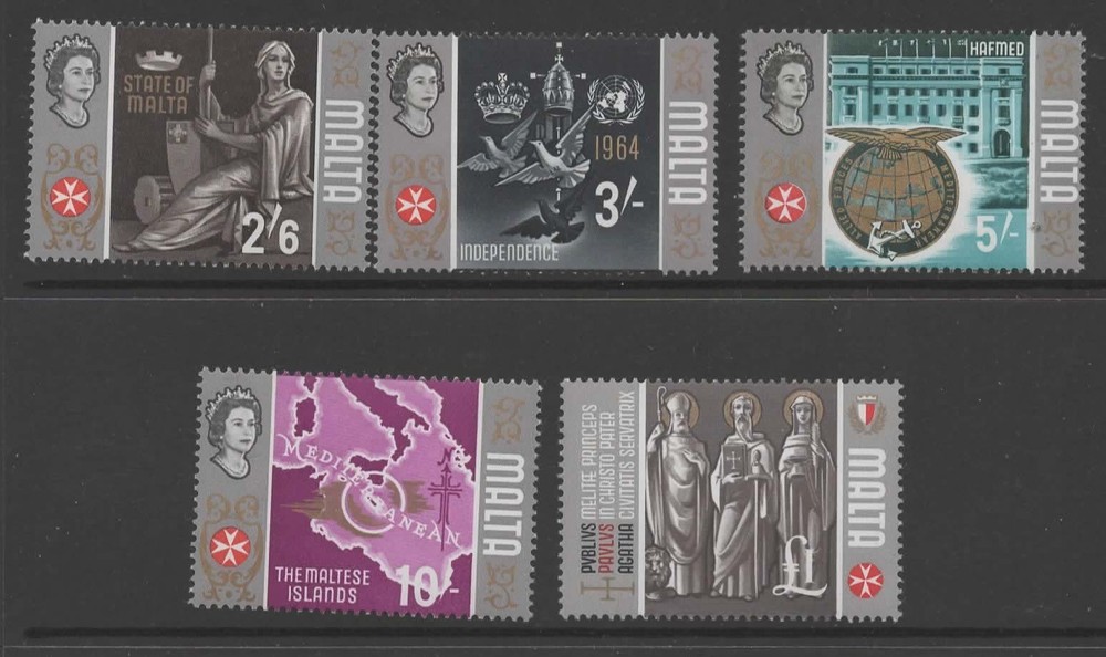 MALTA SG344/8  1965 DEFINITIVE  HIGH VALUES  MNH