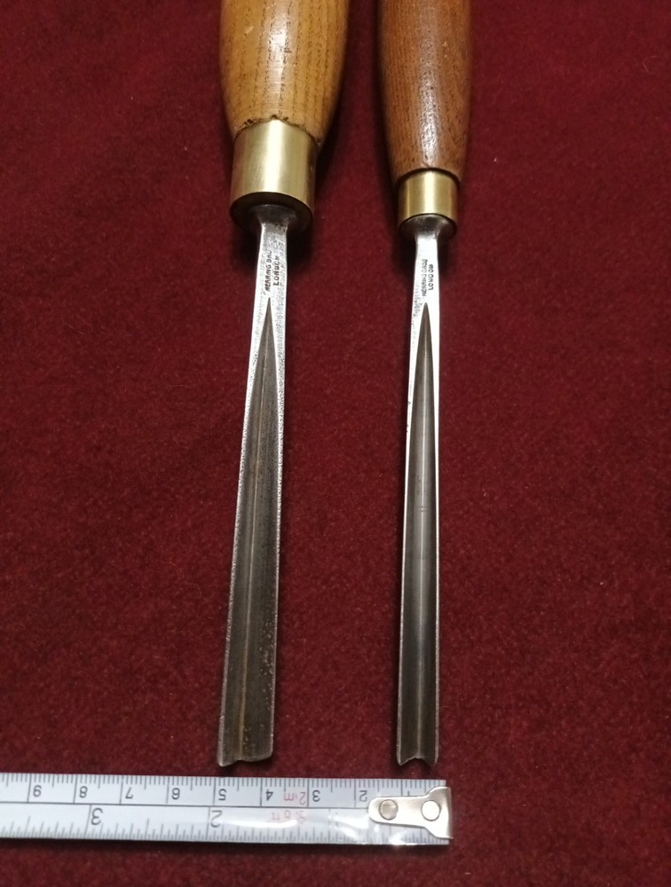Vintage Two Herring Bros London Cast Steel V Carving Gouges