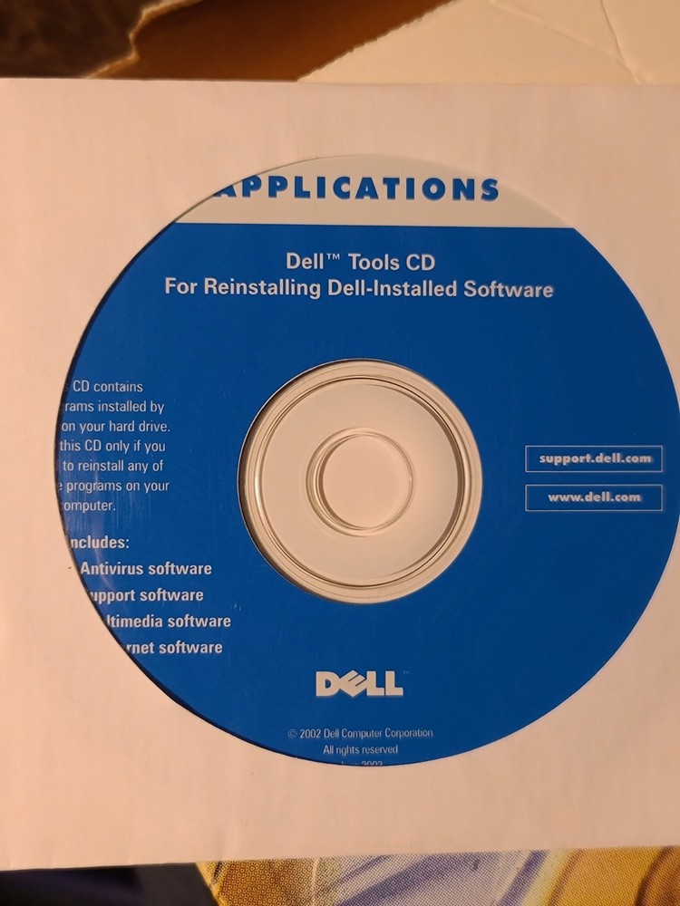 Vintage Dell-Installed Programs Software CD