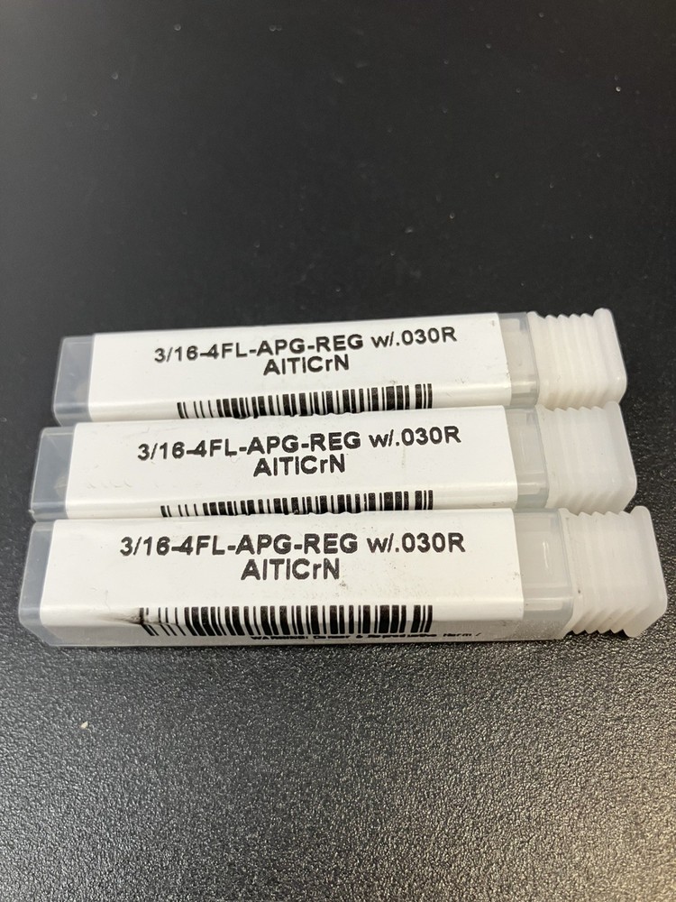 3/16-4FL-w/.030R AlTiCrN SOLID CARBIDE END MILL