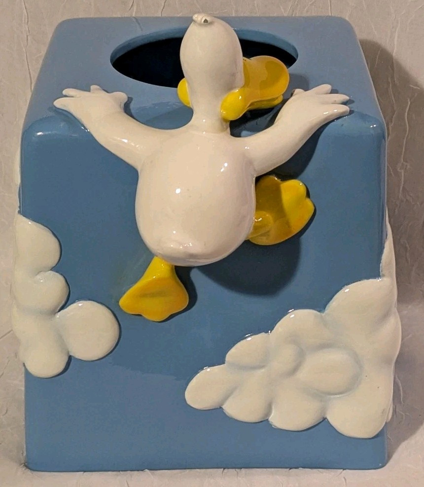 Sitting Ducks Tissue Box Cover Universal Studios Clouds Cartoon Bathroom Blue