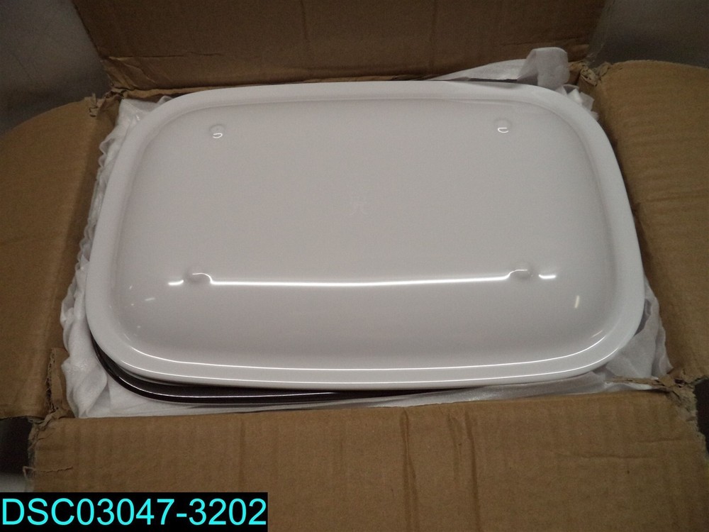 QTY=12: CS1280W/BK 11.75? x 7.75? Enamelware Melamine Rectangular Dinner Platter