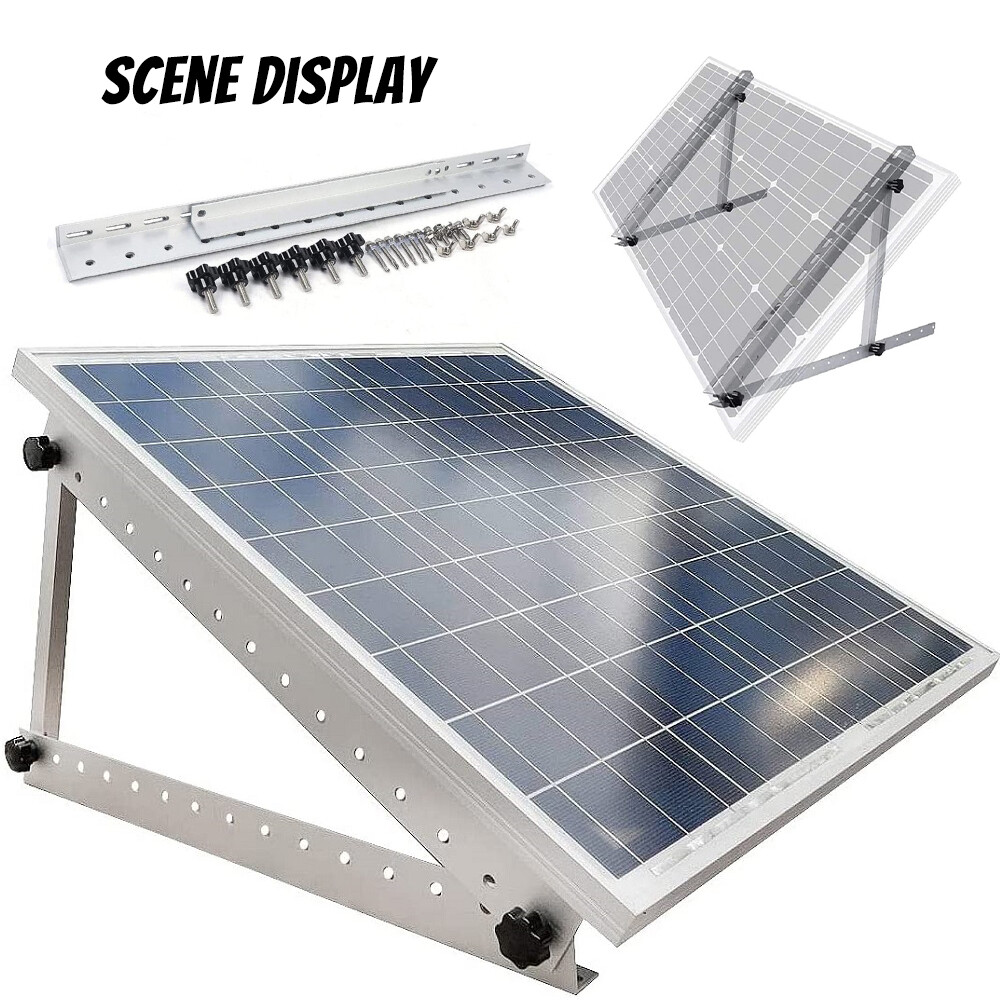 Angled Solar Panel Adjustable Mounting Frame Rails Brackets Tilt Shed Boat RV