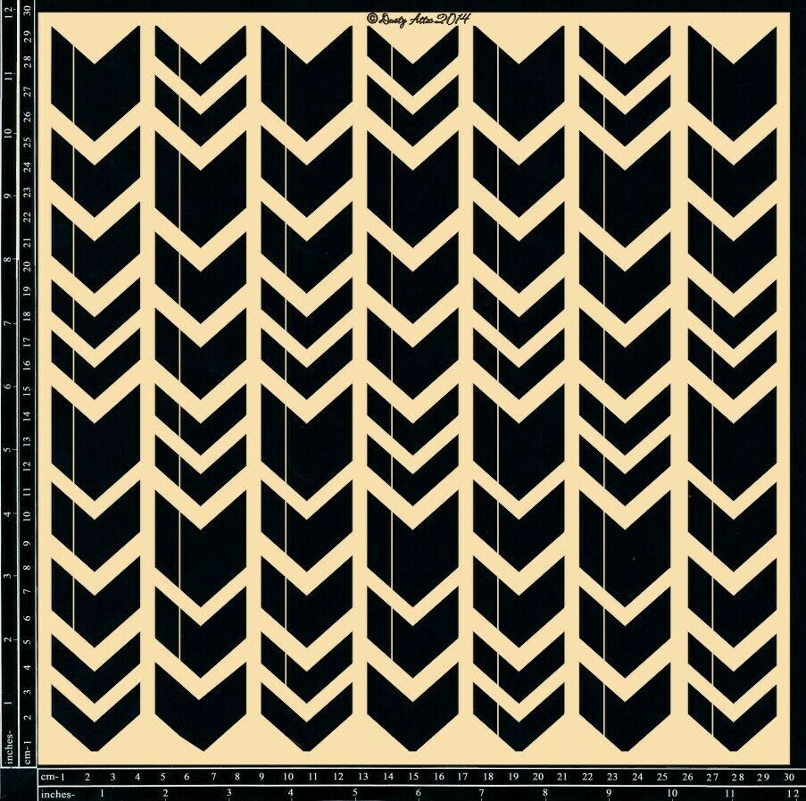 Dusty Attic Chipboard 12x12 - Chevron Panel Large, DA1066