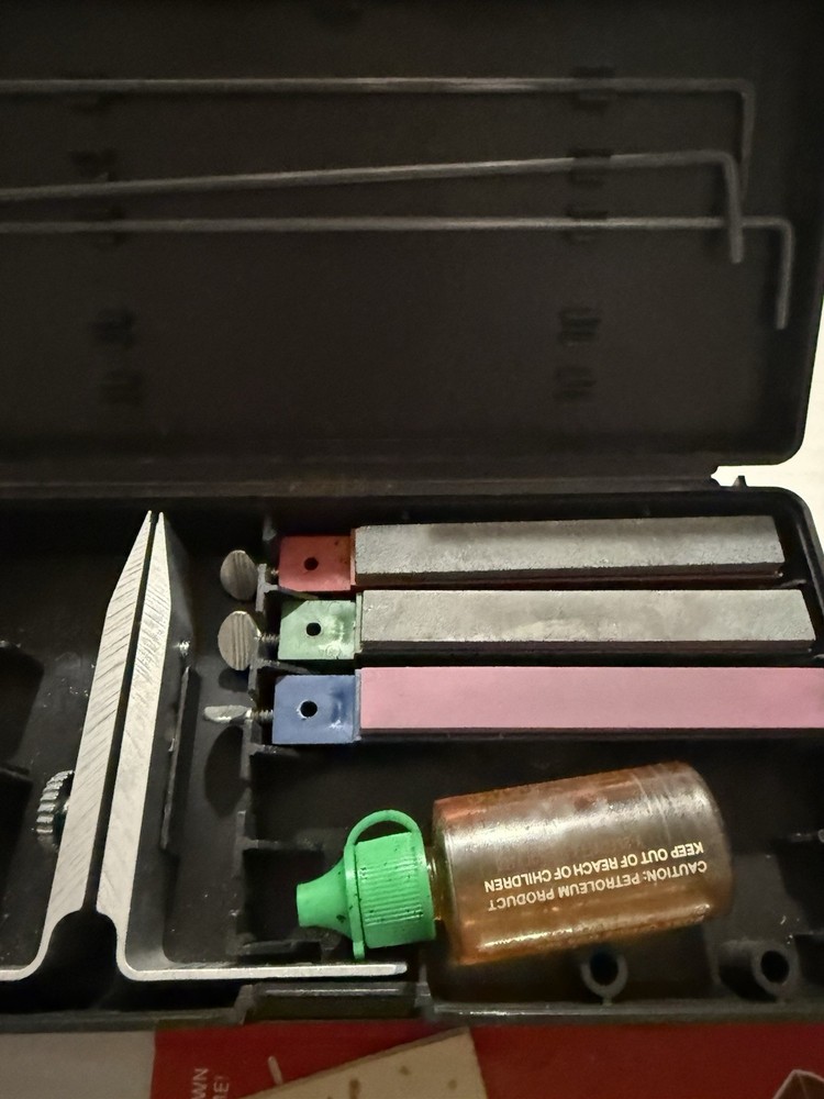 Vintage Lansky Stone Sharpening Kit 1987 Knife Sharpener ￼