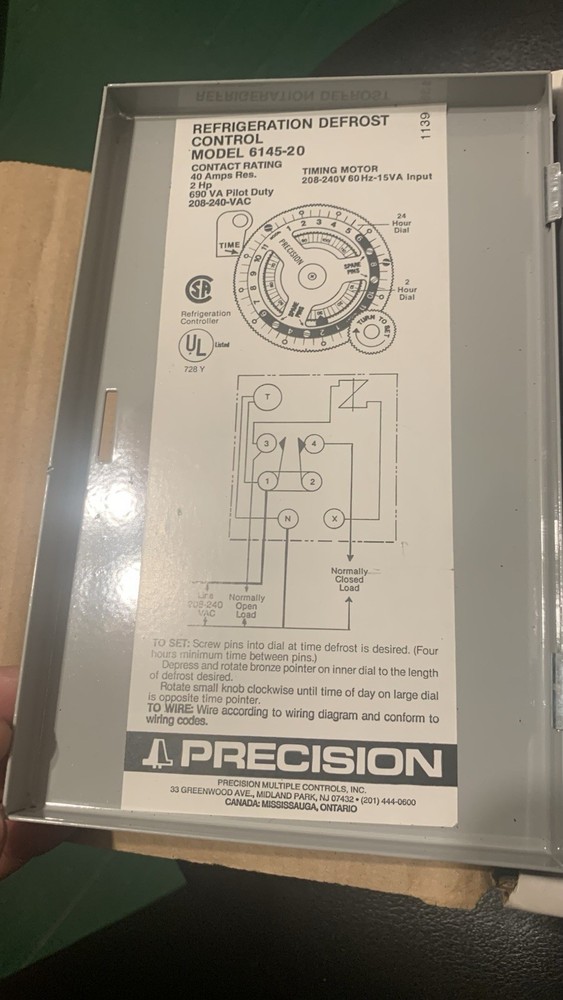 Precision 6145-20 Defrost Timer with NEMA III Enclosure