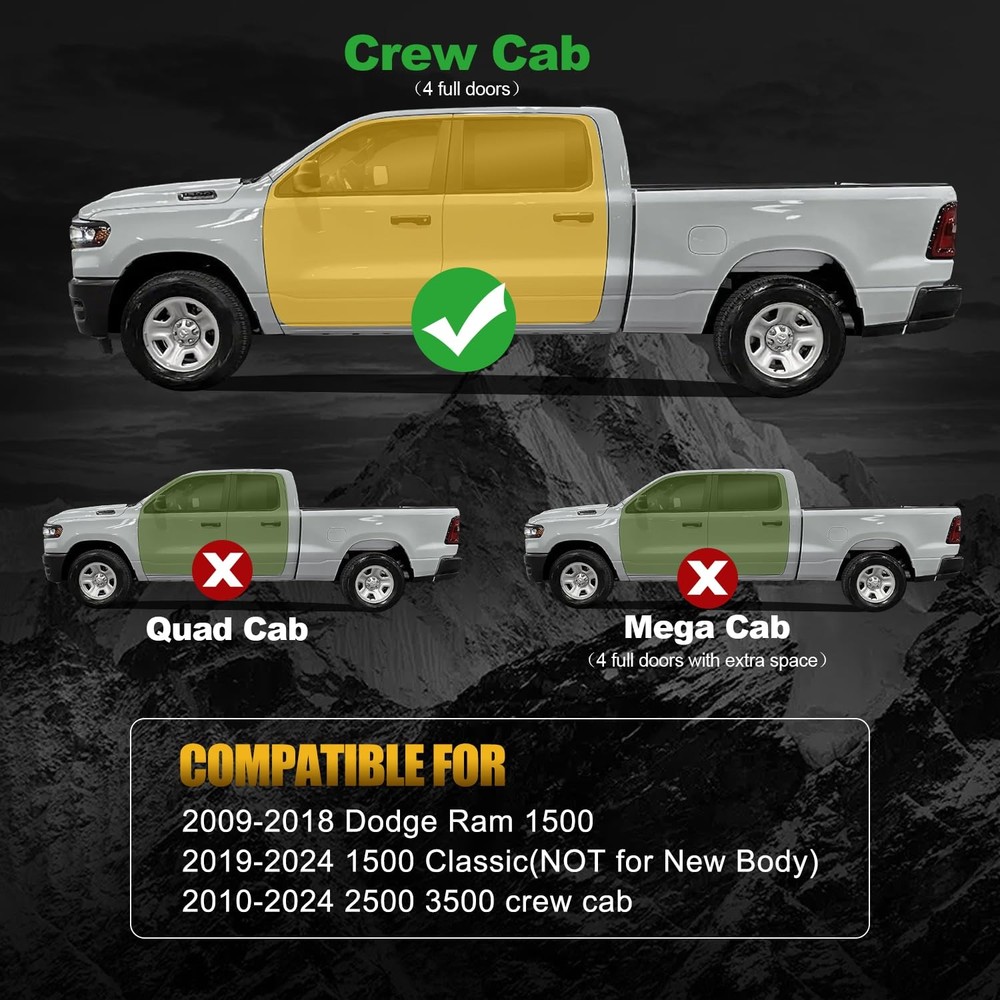 Drop Down Side Step Bars Running Boards For 2009-2018 Dodge Ram