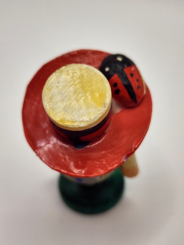 Wooden Ladybug Hat Figurine set, Novelty, Multicolor