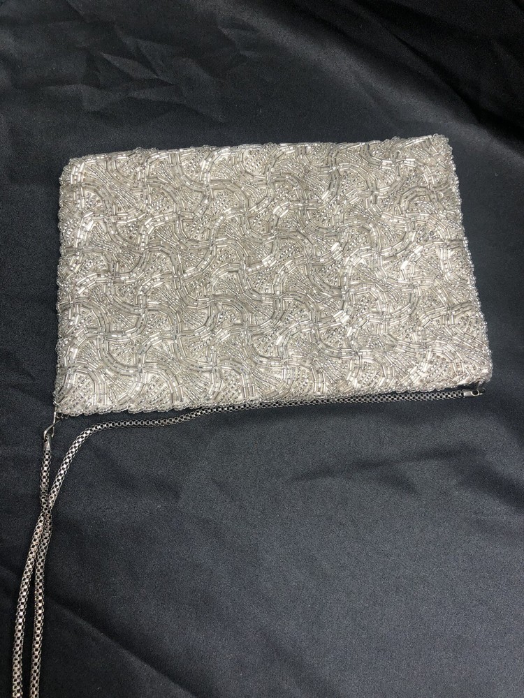 La Regale Beaded Purse Vintage Silver