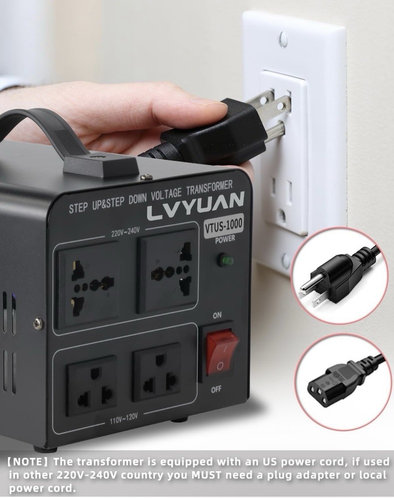 Voltage Transformer Converter 1000 Watt Step Up/Down Convert from 110-120 Volt