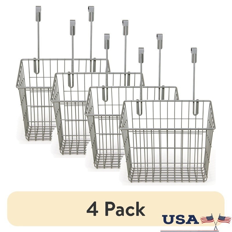 Over the Cabinet Storage Basket Metal Organizer Kitchen Bathroom Utility Hook US