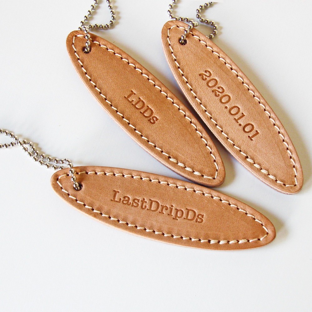 Personalized Genuine Cowhide Leather Keychain / Key Ring (Free Name Engraving)
