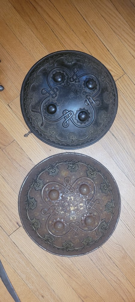 Old Talwar Sword And Two Dhal Shields
