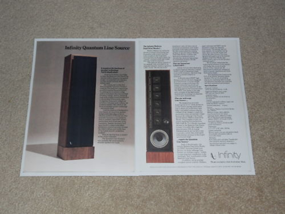 Infinity Quantum Line Source Brochure, 2 pgs, Specs,QLS