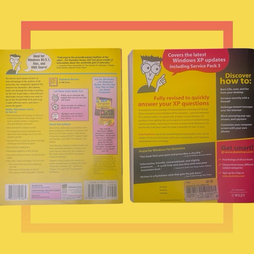 Vintage Tech Books: Windows XP and Internet for Dummies - 2 Book Bundle