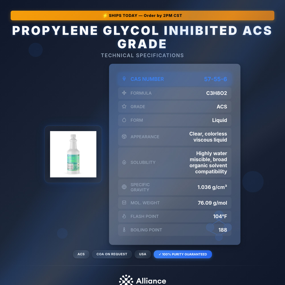 Propylene Glycol Inhibited ACS Grade - 1 Quart