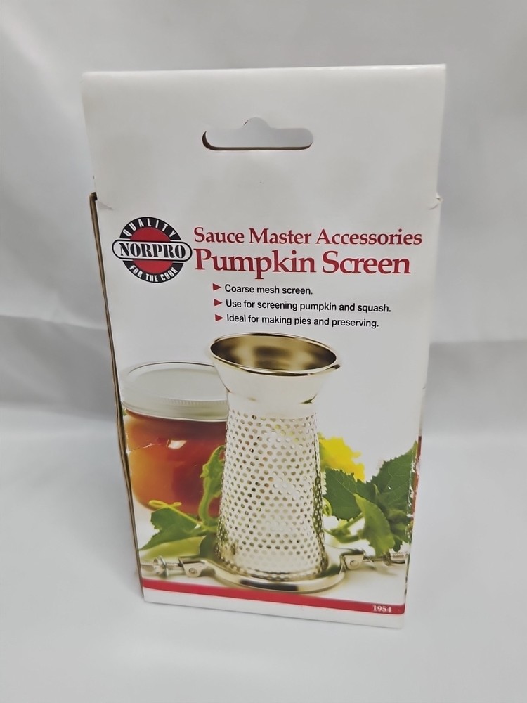 Norpro Silver Pumpkin and Squash Screen. Sauce Master Accessory Open Box #1954