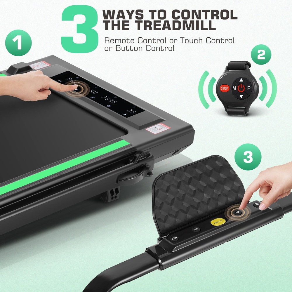 12 Programs Treadmill Machine, Under Desk Treadmill, 7.5mph Treadmill for Home~