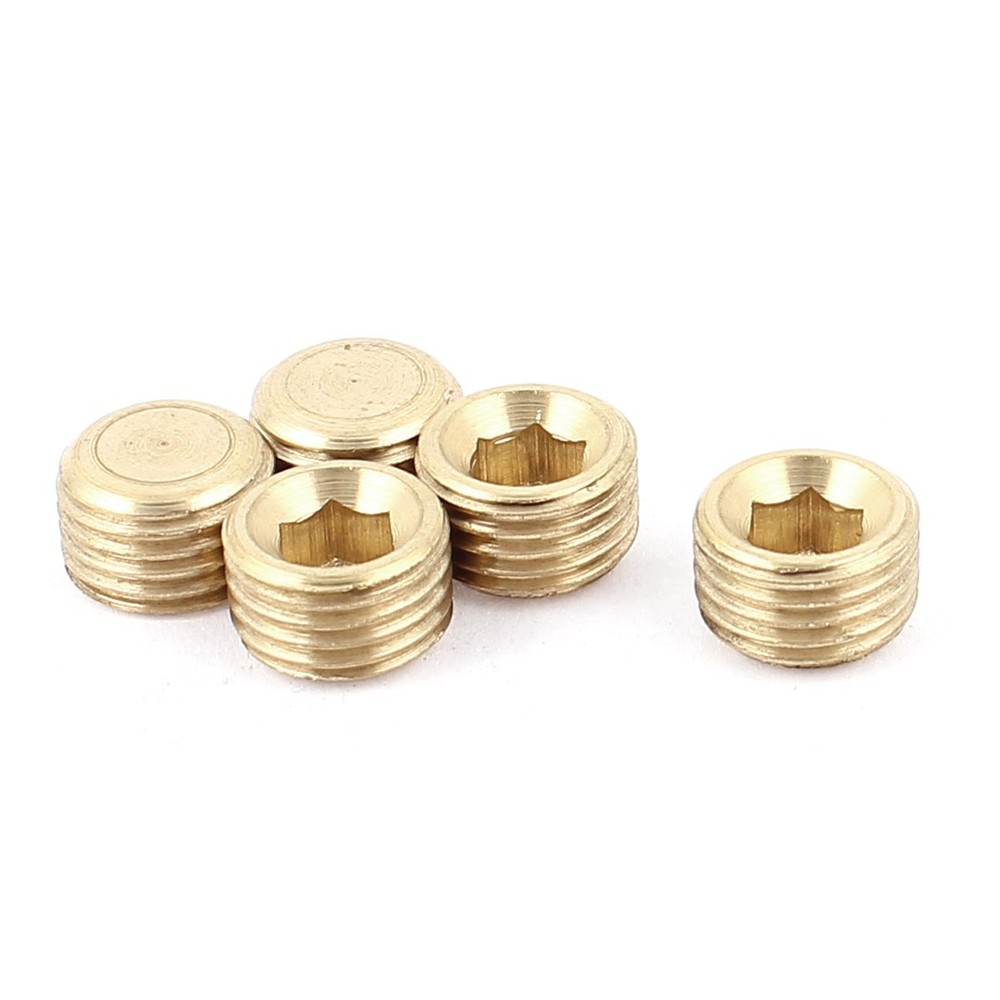 1/4BSP Male Thread Copper Hex Socket Head Pipe Coupling Adapter 5pcs