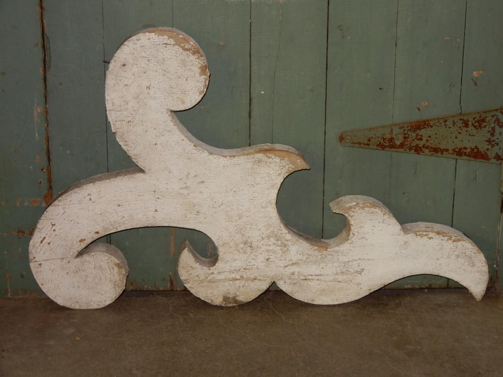 2 LARGE ANTIQUE ARCHITECTURAL CORBELS CHIPPY WHITE CIRCA 1850 1
