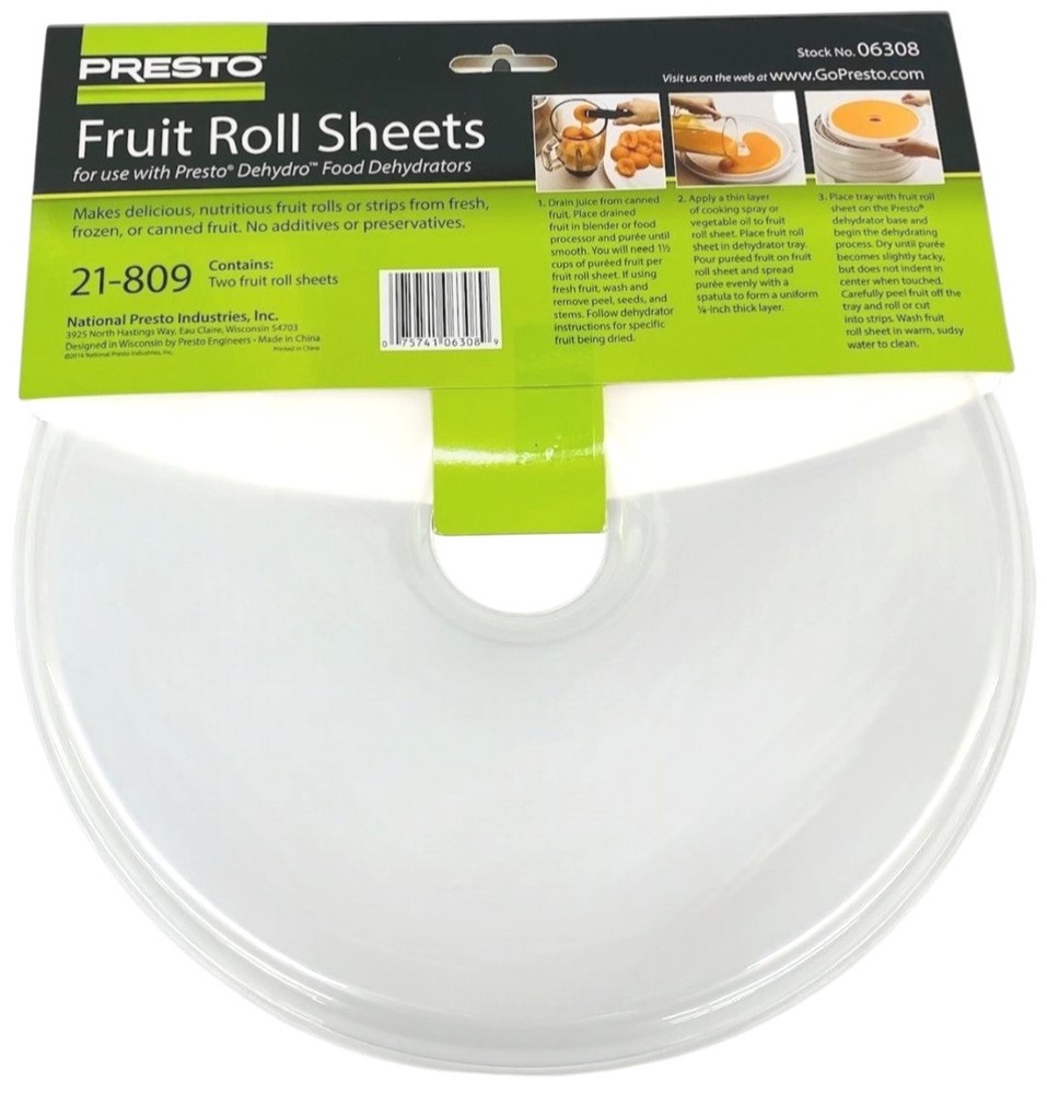 Presto Fruit Roll Sheets For Dehydro Food Dehydrators, 2-Pack, 21809