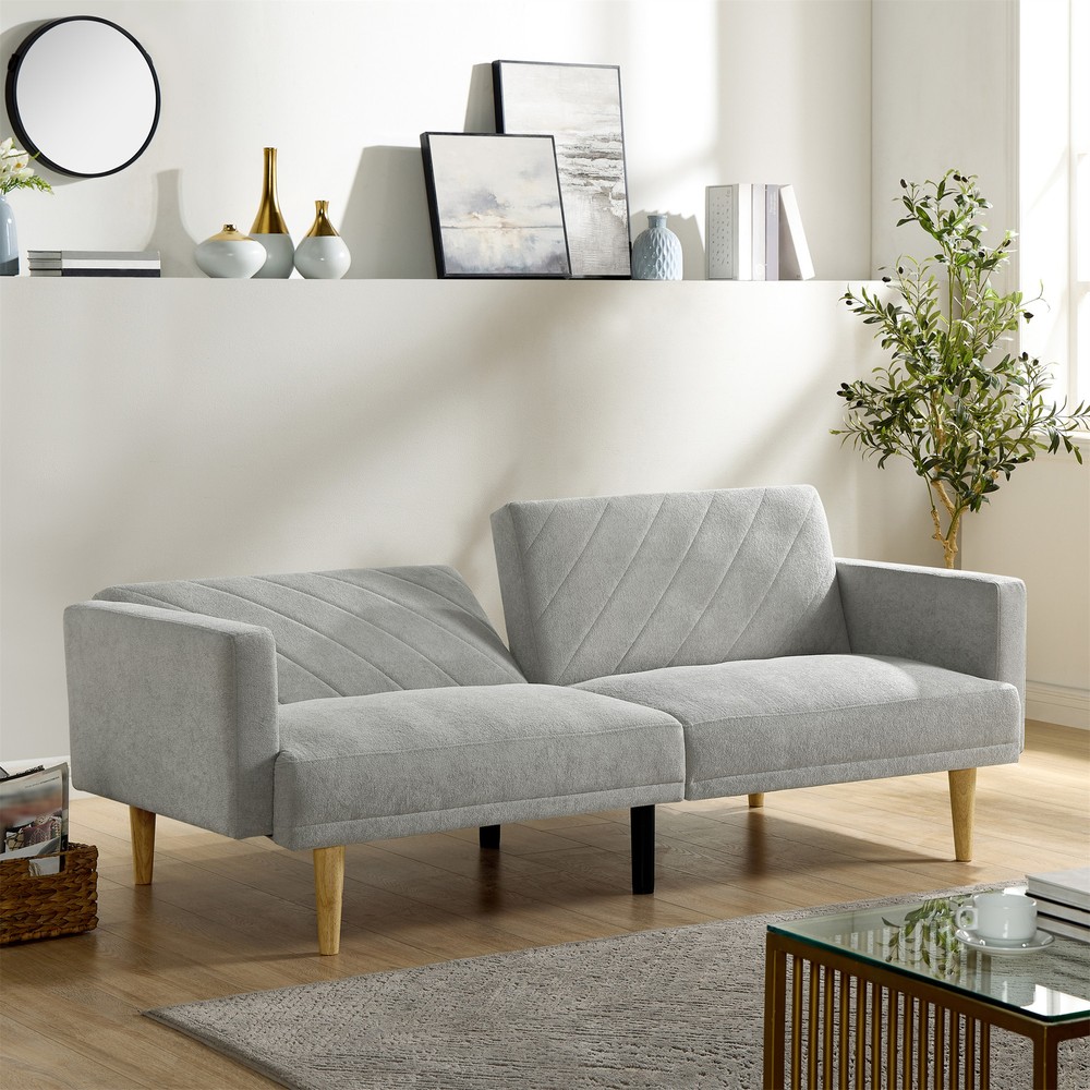 Multi-Functional Futon Sofa Single Bed Sleeper Convertible Couch Foldable Modern
