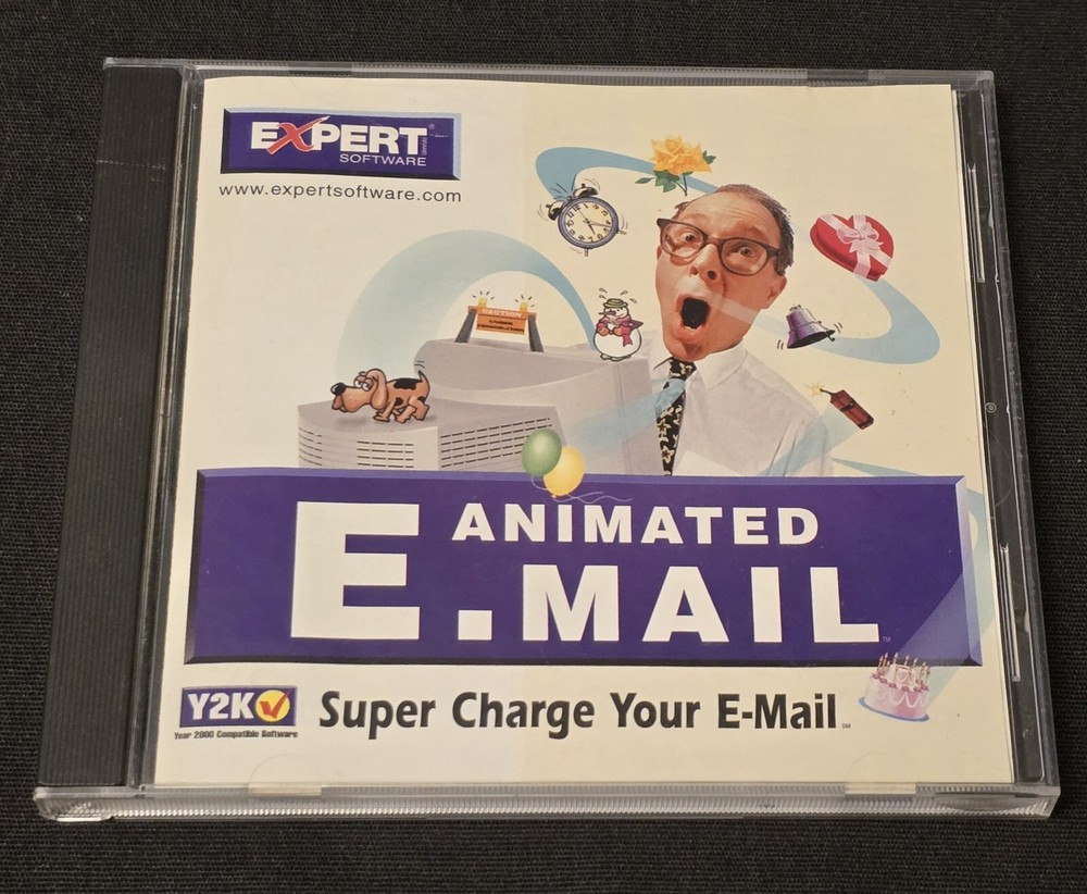 Animated E-mail Vintage Expert Software 1999 CD ROM - Windows 95, 98  💿