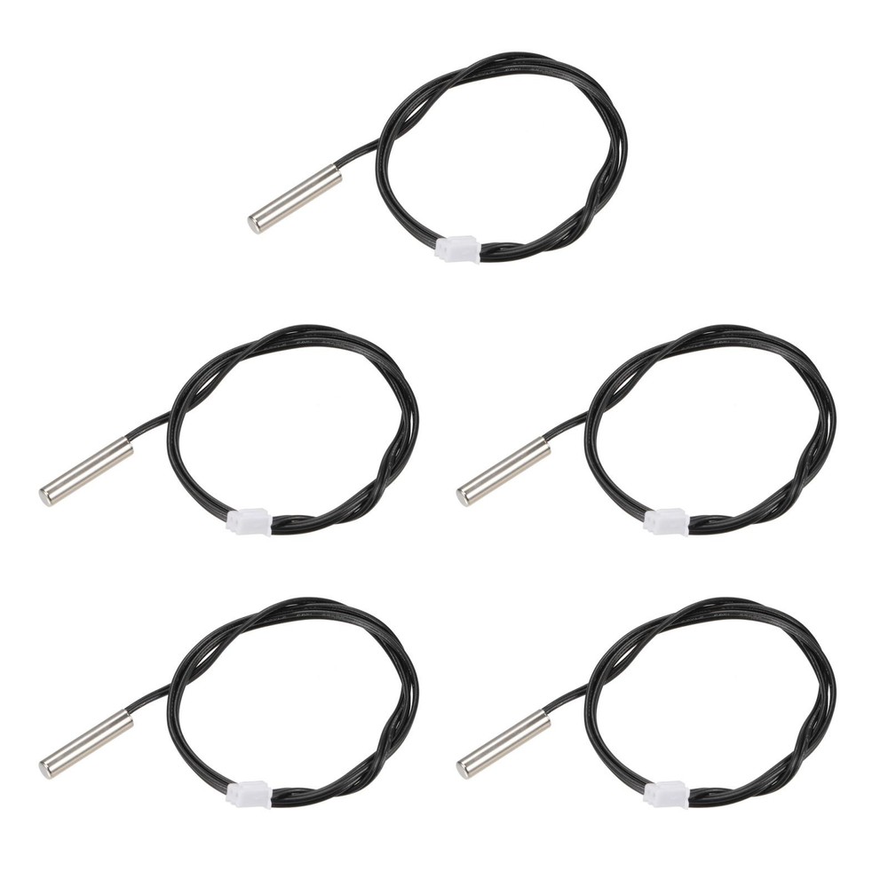 5pcs 20K Temperature Sensor Probe, Stainless Steel Thermal Sensor Probe 50cm