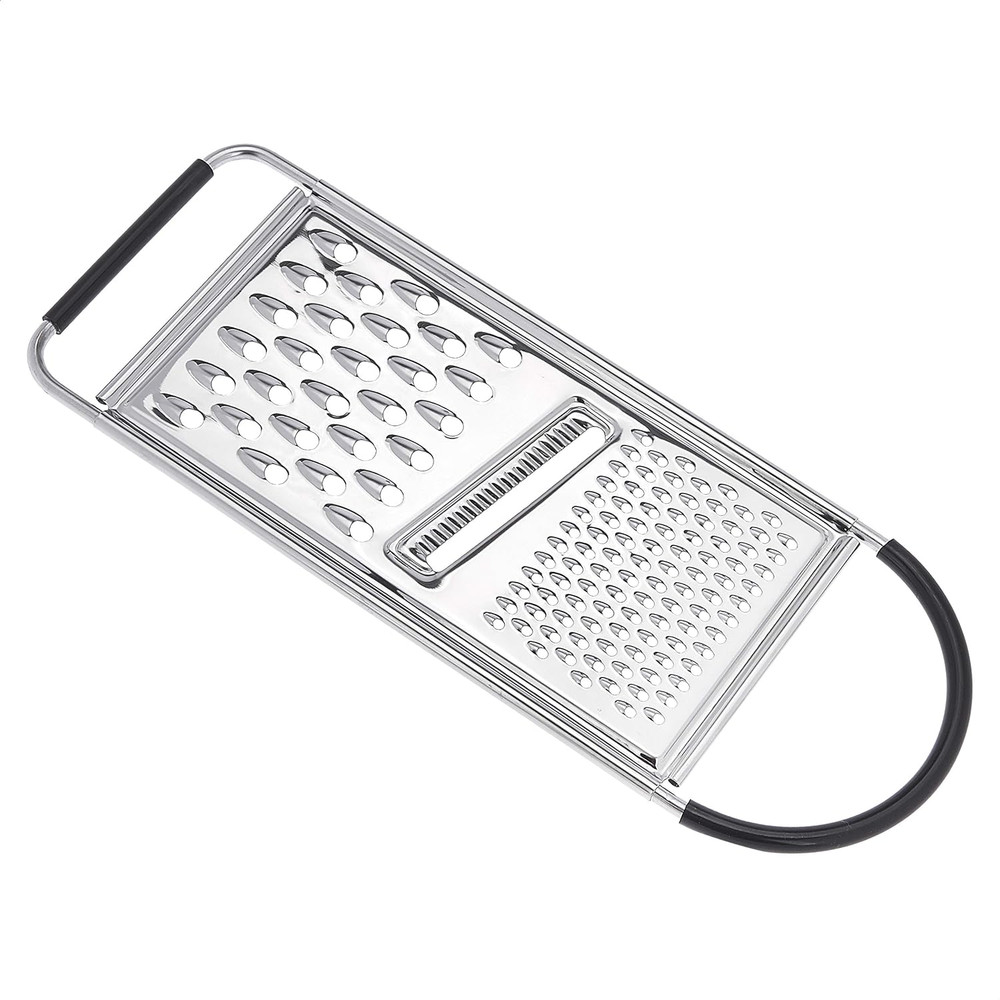Cheese Grater with Handle, Stainless Steel Zester, Rectangular, Non-Slip, Multif