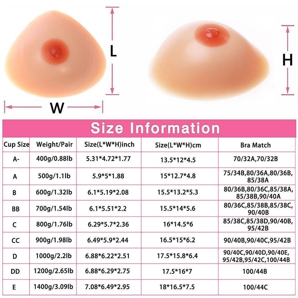 Silicone Breast Forms Mastectomy False Boobs Transgender Enhancers 2PCS