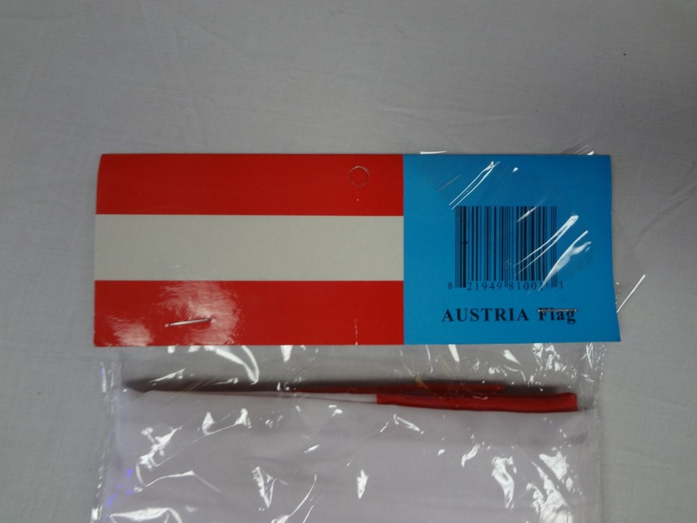 NWT AUSTRIA FLAG RED AND WHITE - NEW IN PACKAGE